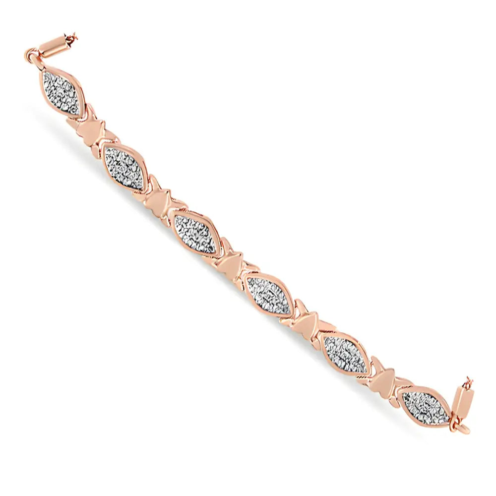 Stunning 14k Yellow Gold Plated Sterling Silver Diamond Accent Bracelet