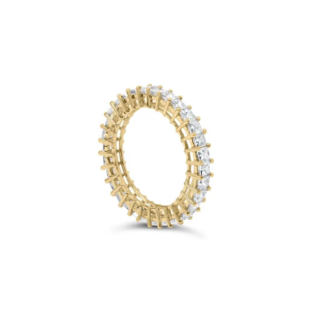 Stunning 14k Yellow Gold Princess-cut Diamond Eternity Band Ring