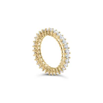 Stunning 14k Yellow Gold Princess-cut Diamond Eternity Band Ring