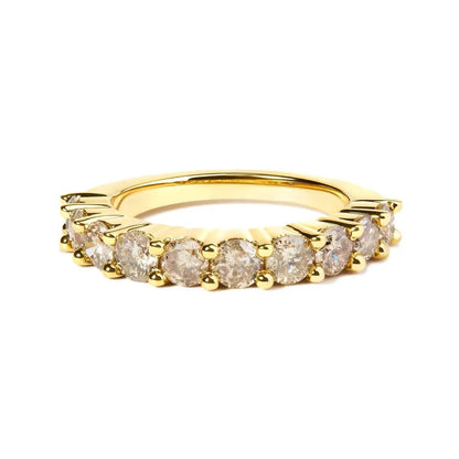 Stunning 14k Yellow Gold Round Brilliant Cut Anniversary Band Ring