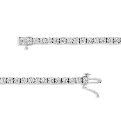 Stunning.925 Sterling Silver Cttw Miracle-set Diamond Tennis Bracelet