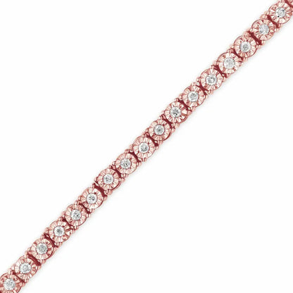 Stunning.925 Sterling Silver Cttw Miracle-set Diamond Tennis Bracelet