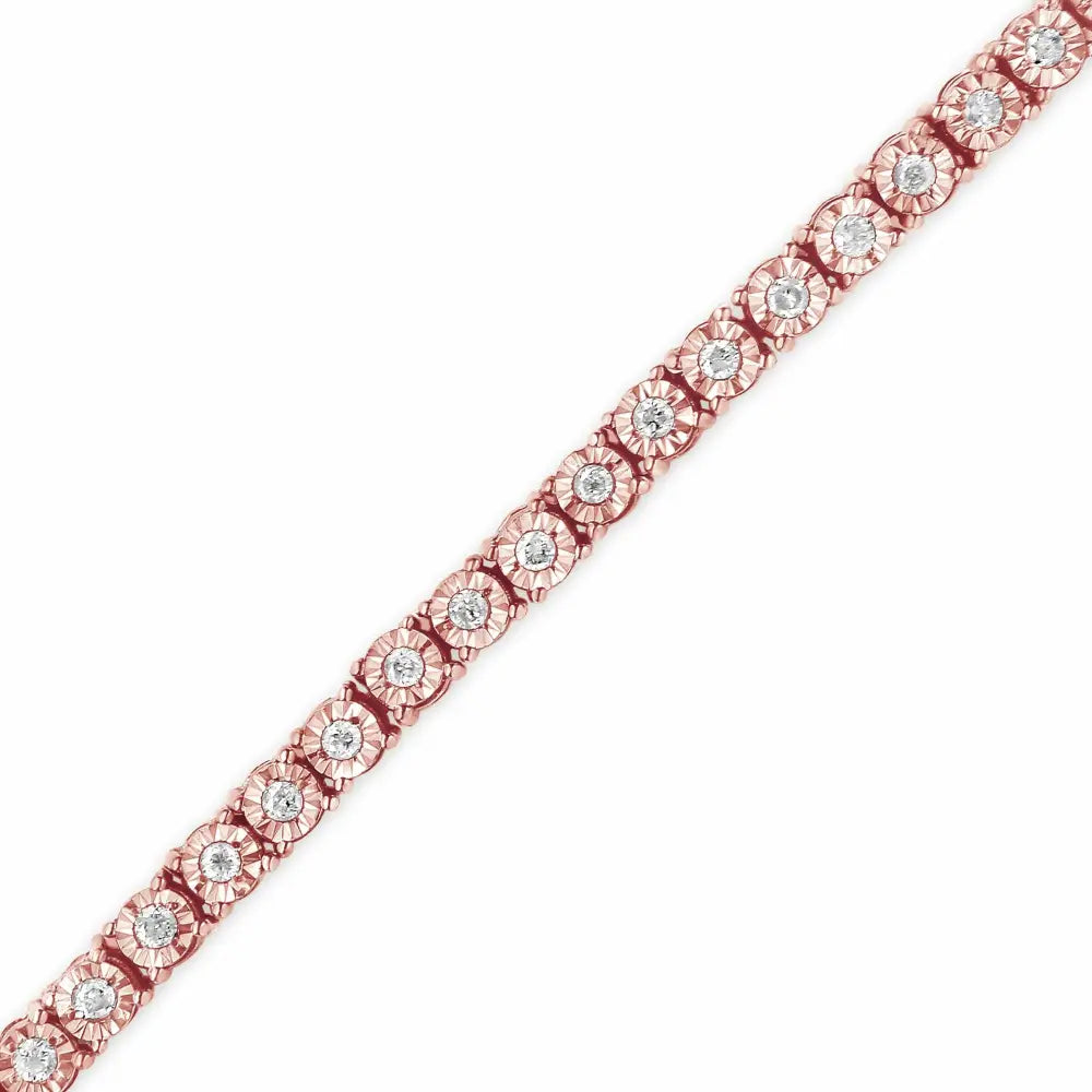 Stunning.925 Sterling Silver Cttw Miracle-set Diamond Tennis Bracelet