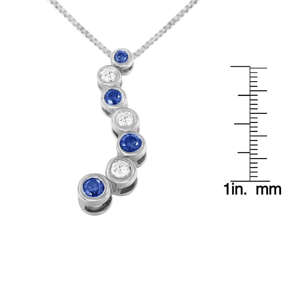 Stunning Treated Blue Diamond Pendant Necklace in 14k White Gold