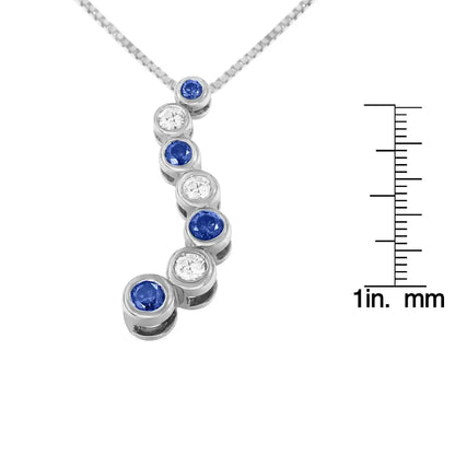 Stunning Treated Blue Diamond Pendant Necklace in 14k White Gold