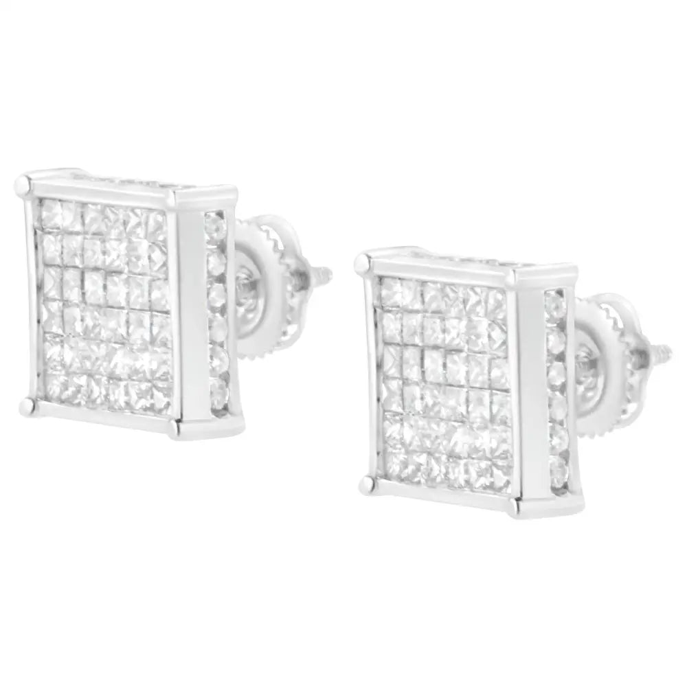 Stunning White Gold 2ct Composite Diamond Stud Earrings for Elegance