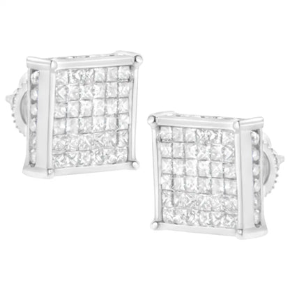 Stunning White Gold 2ct Composite Diamond Stud Earrings for Elegance