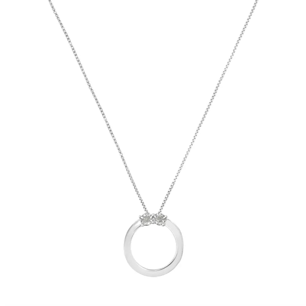 Together Forever Open Circle Pendant Necklace with Cttw Diamond Miracle-set