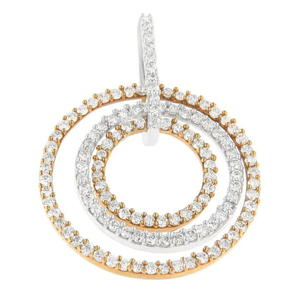 Two-tone 14k Gold 1 Cttw Round Cut Diamond Circle Loop Pendant Necklace (h-i Si2-i1) - Fine Jewelry us Direct