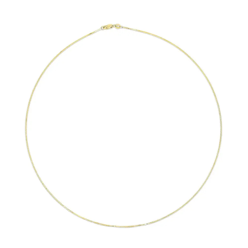 Unisex Solid 14k Classic Box Chain Necklace in Timeless Elegance