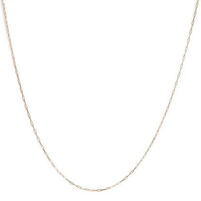 Unisex Solid 14k Gold 1.5mm Paperclip Chain Necklace - Choice of Length and Metal Color - Rose / 18 - Fine Jewelry