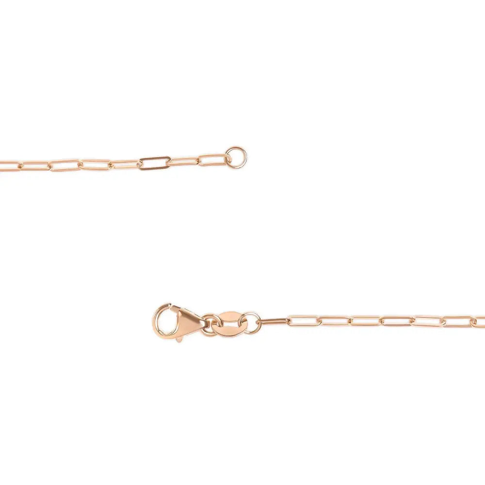 Unisex Solid 14k Gold 1.5mm Paperclip Chain Necklace - Choice of Length and Metal Color - Rose / 18 - Fine Jewelry