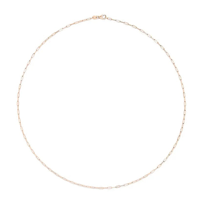 Unisex Solid 14k Gold 1.5mm Paperclip Chain Necklace - Choice of Length and Metal Color - Fine Jewelry us Direct