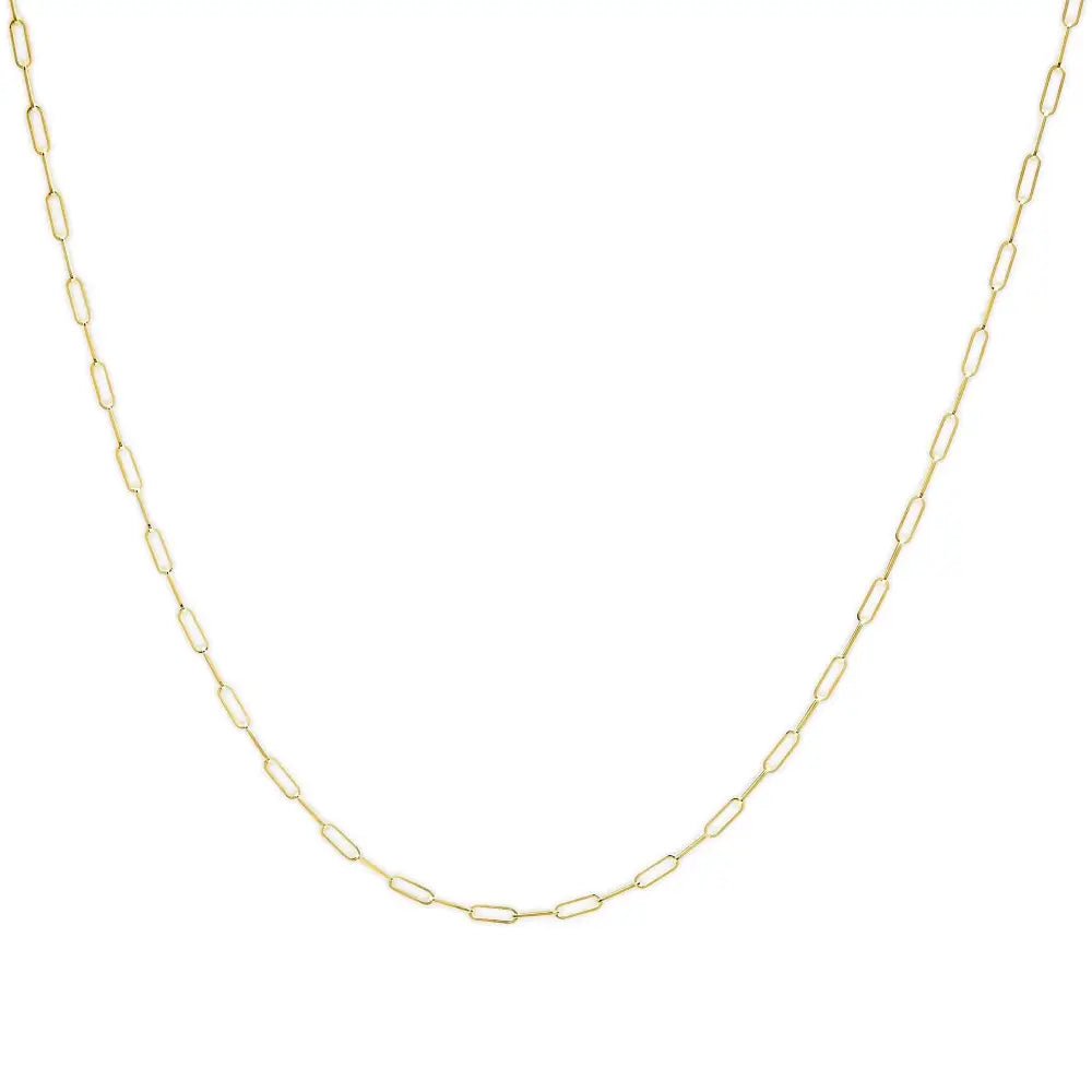 Unisex Solid 14k Gold 2.5mm Paperclip Chain Necklace - Fine Jewelry us Direct