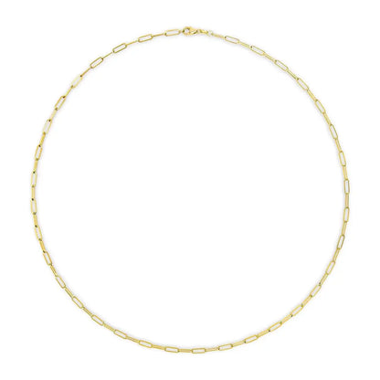 Unisex Solid 14k Gold 2.5mm Paperclip Chain Necklace - Fine Jewelry us Direct