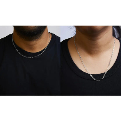 Unisex Solid 14k Gold 2.5mm Paperclip Chain Necklace - Fine Jewelry us Direct