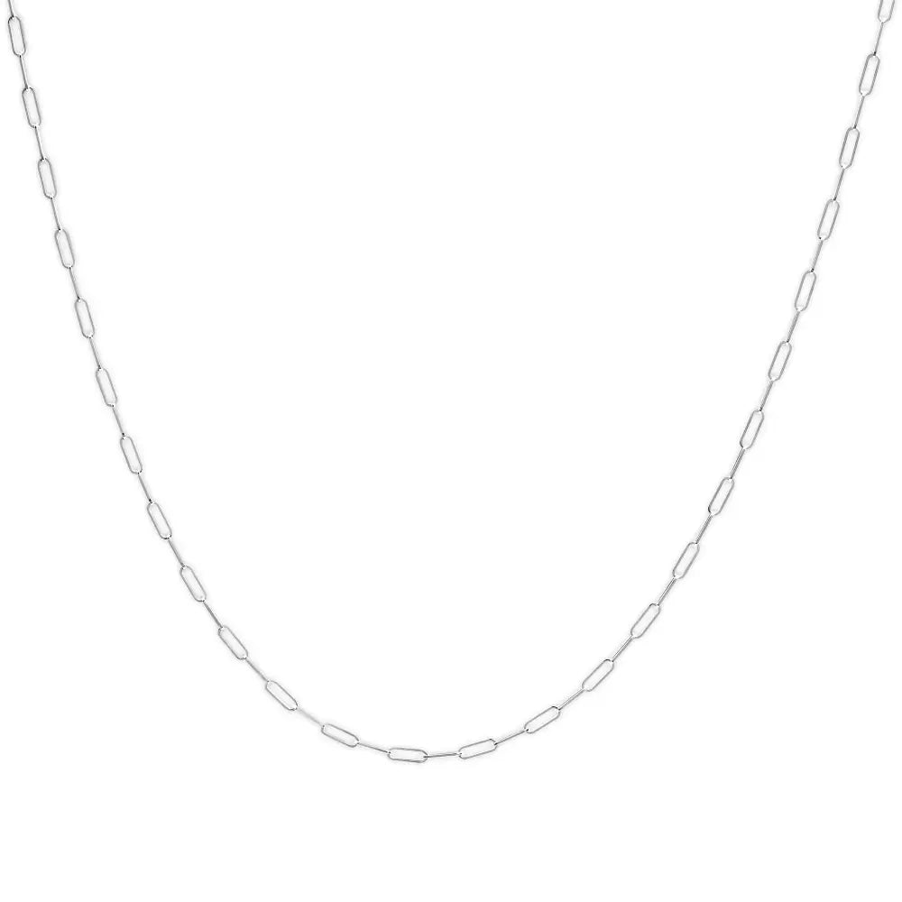 Unisex Solid 14k Gold 2.5mm Paperclip Chain Necklace - Fine Jewelry us Direct