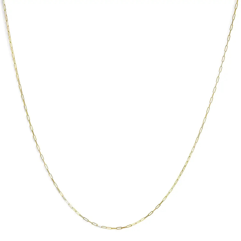 Unisex Solid 14k Gold Paperclip Chain Necklace in Custom Lengths