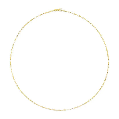 Unisex Solid 14k Gold Paperclip Chain Necklace in Custom Lengths