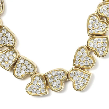 Yellow Gold Plated.925 Sterling Silver 1/2 Cttw Diamond Sideways Hearts Bolo Bracelet (h-i Color I1-i2 Clarity)