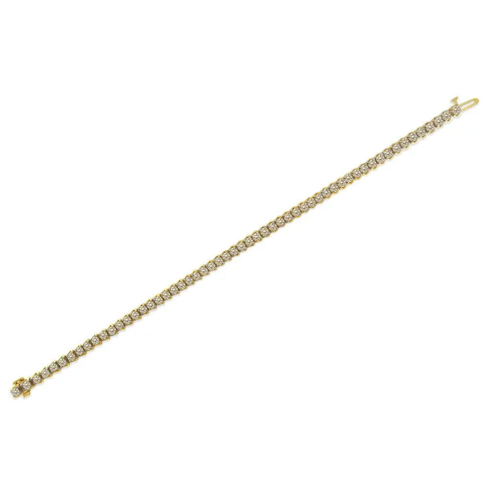 Yellow Gold-plated Sterling Silver Diamond Certified Tennis Bracelet (5.00 Cttw J-k Color I1-i2 Clarity) - Fine Jewelry