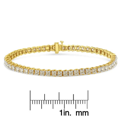 Yellow Gold-plated Sterling Silver Diamond Certified Tennis Bracelet (5.00 Cttw J-k Color I1-i2 Clarity) - Fine Jewelry