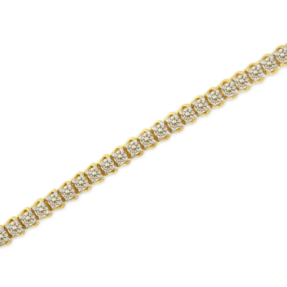 Yellow Gold-plated Sterling Silver Diamond Certified Tennis Bracelet (5.00 Cttw J-k Color I1-i2 Clarity) - Fine Jewelry