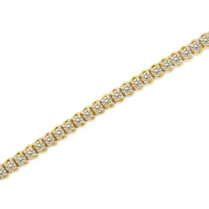 Yellow Gold-plated Sterling Silver Diamond Certified Tennis Bracelet (5.00 Cttw J-k Color I1-i2 Clarity) - Fine Jewelry