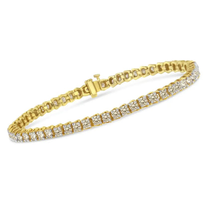 Yellow Gold-plated Sterling Silver Diamond Certified Tennis Bracelet (5.00 Cttw J-k Color I1-i2 Clarity) - Fine Jewelry