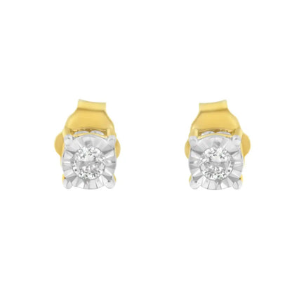 Yellow Plated Sterling Silver Diamond Stud Earring (1/4 Cttw I-j Color I2-i3 Clarity) - Fine Jewelry us Direct